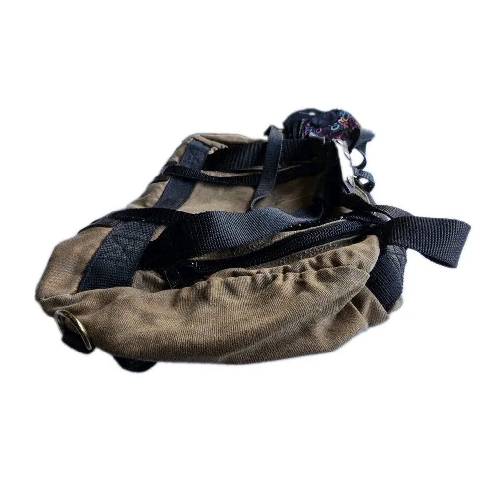 J. Peterman Canvas & Leather Travel Weekender Bag Tan Heavy Duty